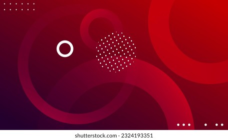 Minimal geometric background. Red elements with fluid gradient. Dynamic shapes composition. Eps10 vector