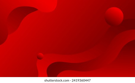 Minimal geometric background. Red elements with fluid gradient. vector illustration for poster, web, cover, greeting, card, promotion, EPS 10