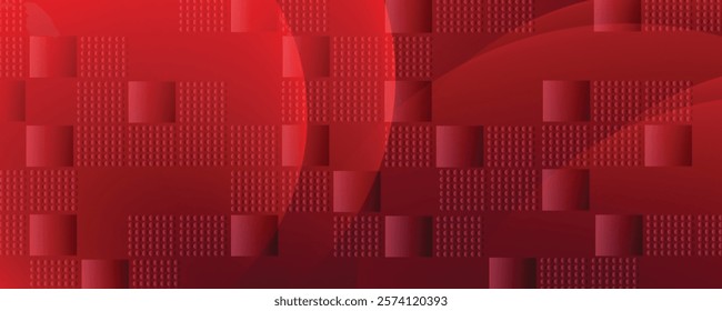 Minimal geometric background. Red elements with fluid gradient. Dynamic shapes composition. Eps10 vector