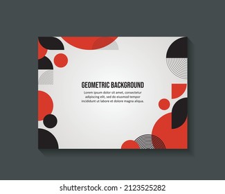 Minimal geometric background. Red and White Abstract background