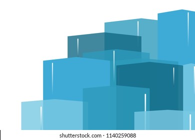 Minimal geometric background. Simple buidings construction. Vector illustration. Eps 10.