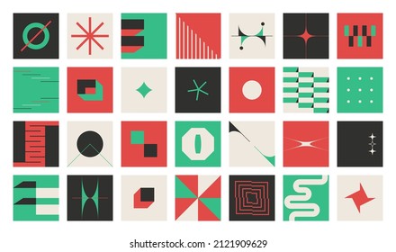 Minimal geometric background. Simple minimalist neo bold forms and figures, brutalist shapes swiss style. Vector abstract design