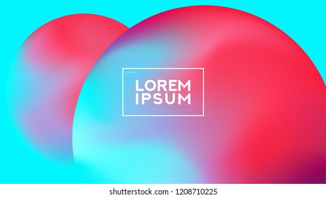 Minimal Geometric Background. Simple Shapes With Gradient Mesh. Futuristic Holographic Background With Gradient Mesh. Background Template For Brochure, Banner, Wallpaper and Poster.