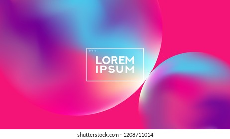 Minimal Geometric Background. Simple Shapes With Gradient Mesh. Futuristic Holographic Background With Gradient Mesh. Background Template For Brochure, Banner, Wallpaper and Poster.