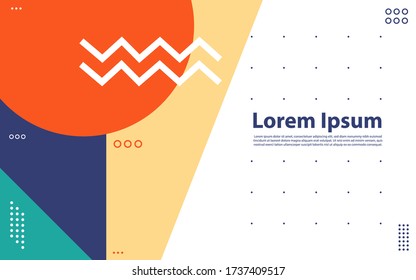 Minimal geometric background. Simple shapes with trendy gradients. 