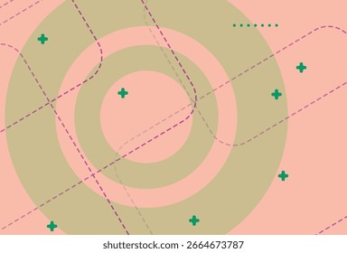 Minimal geometric background. Simple shapes composition. Vector Illustration.