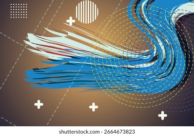 Minimal geometric background. Simple shapes composition. Vector Illustration.