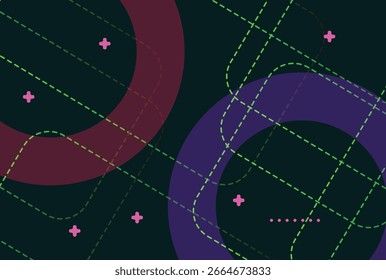 Fundo geométrico mínimo. Composição de formas simples. Ilustração de vetor.