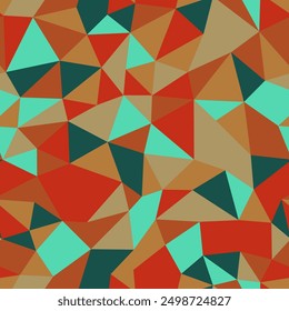 Minimal geometric background. Small triangles size. Repeatable pattern. Awesome vector tiles. Terra Cotta Earth Tones. Seamless vector illustration.