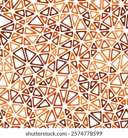 Minimal geometric background. Small triangles size. Mono tone style. Rounded triangular cells outlined. Repeatable pattern. Rustic Sunset. Modern vector tiles. Seamless vector illustration.