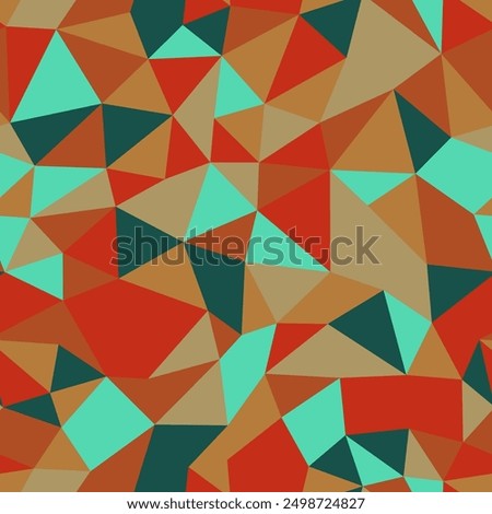 Minimal geometric background. Small triangles in a repeatable pattern. Awesome vector tiles with terra cotta earth tones. Seamless vector illustration.