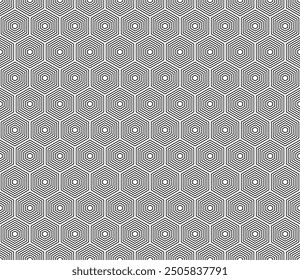 Fondo geométrico mínimo. Patrón de mosaico de hexágonos apilados. Formas hexagonales. Ilustración vectorial de baldosas sin costuras.