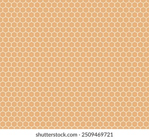 Fondo geométrico mínimo. Color anaranjado de la puesta del sol en el fondo a juego. Patrón de mosaico de hexágonos apilados redondeados. Formas hexagonales. Patrón sin fisuras. Ilustración vectorial basculante.