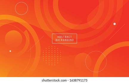 Minimal geometric background. Trendy geometric background. Dynamic shapes composition. Orange elements with fluid gradient. Orange minimal concept. Vector illustration