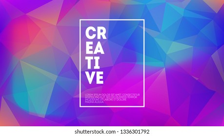 Minimal geometric background. Trendy gradient triangles composition. Abstract polygons for flyer, card, poster