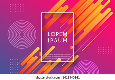 Minimal geometric background with vibrant gradient color and dynamic shapes. geometric shapes composition. Eps10 vector.