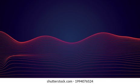 Minimal geometric background with waves lines. Dynamic colored lines shapes in a minimal composition. Eps10 vector.