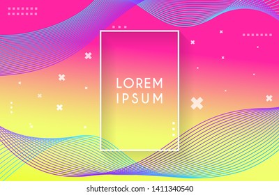 Minimal geometric background with wavy lines pattern. Geometric shapes composition. Eps10 vector.