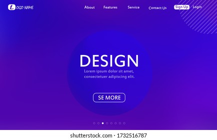 Minimal geometric background.Abstract gradient background. Dynamic shapes composition.Landing page template. Eps10 vector.