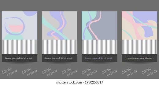 Fondo geométrico mínimo con formas y líneas orgánicas. Patrón geométrico con textura de arte en colores pastel. Para imprimir en portadas, banners, ventas, volantes. Diseño moderno. Vector. EPS10