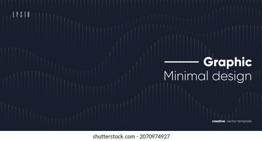 Minimal geometric banner with gradient lines. Vector presentation template.