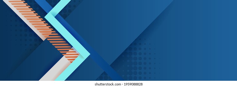 Minimal geometric blue background. Dynamic shapes composition with orange lines. Abstract background modern hipster futuristic graphic. Vector abstract background texture design, bright poster, banner
