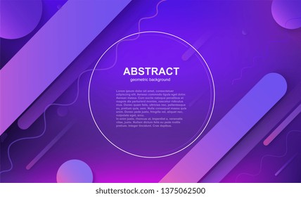 Minimal geometric business background with composition of shapes. Abstract dynamic cover design purple color.