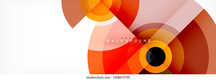 Minimal geometric circles and triangles abstract background, techno modern design, poster template, vector design