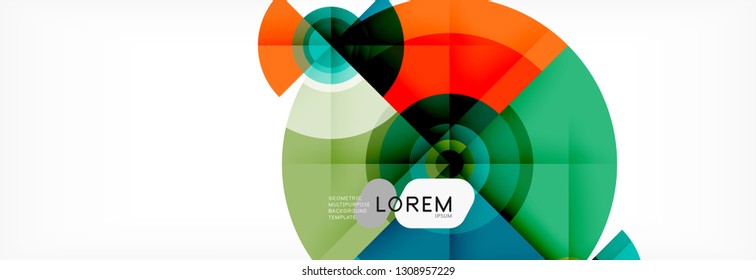 Minimale geometrische Kreise und abstrakte Dreiecke, techno-modernes Design, Plakatvorlage, Vektordesign