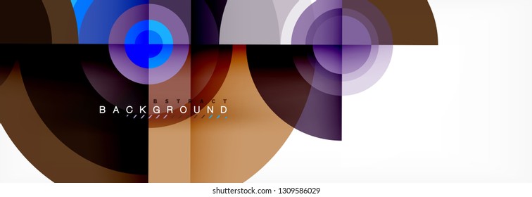 Minimal geometric circles and triangles abstract background, techno modern design, poster template, vector design