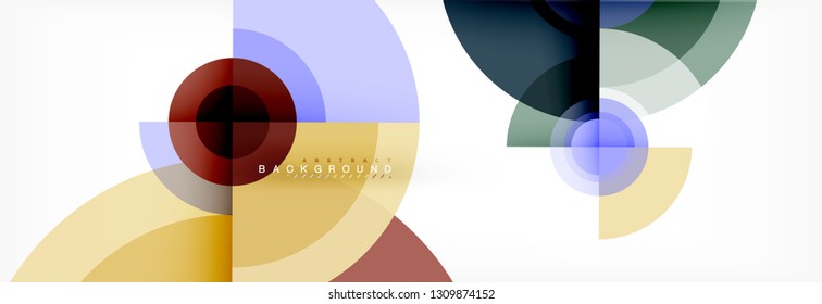 Mínimo círculos geométricos e triângulos fundo abstrato, techno design moderno, modelo de cartaz, projeto vetorial