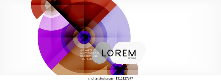 Minimal geometric circles and triangles abstract background, techno modern design, poster template, vector design