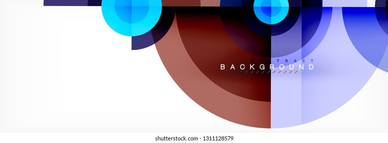 Minimal geometric circles and triangles abstract background, techno modern design, poster template, vector design