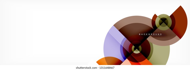Minimal geometric circles and triangles abstract background, techno modern design, poster template, vector design