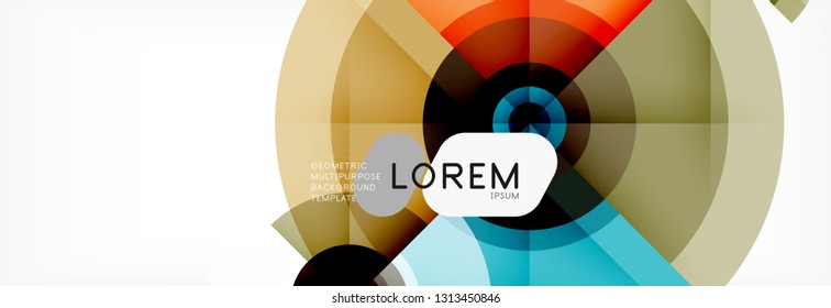 Minimale geometrische Kreise und abstrakte Dreiecke, techno-modernes Design, Plakatvorlage, Vektordesign