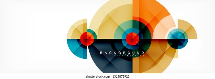 Minimale geometrische Kreise und abstrakte Dreiecke, techno-modernes Design, Plakatvorlage, Vektordesign