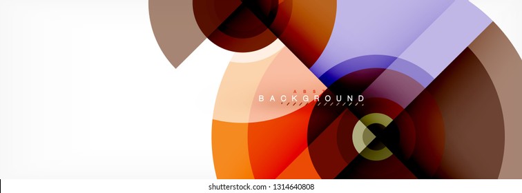 Minimal geometric circles and triangles abstract background, techno modern design, poster template, vector design