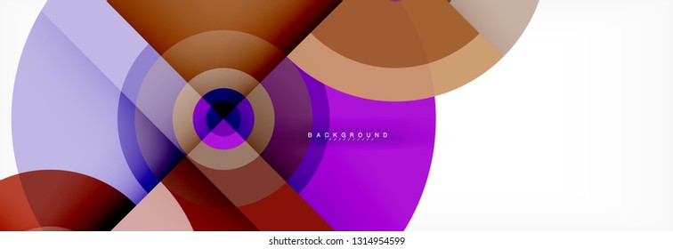 Minimal geometric circles and triangles abstract background, techno modern design, poster template, vector design