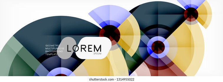 Minimale geometrische Kreise und abstrakte Dreiecke, techno-modernes Design, Plakatvorlage, Vektordesign
