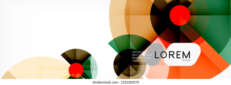 Minimal geometric circles and triangles abstract background, techno modern design, poster template, vector design