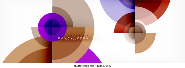 Minimal geometric circles and triangles abstract background, techno modern design, poster template, vector design