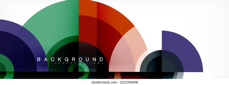 Minimal geometric circles and triangles abstract background, techno modern design, poster template, vector design