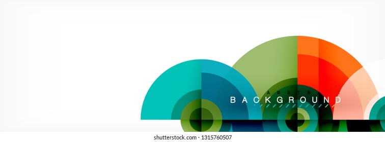 Minimal geometric circles and triangles abstract background, techno modern design, poster template, vector design