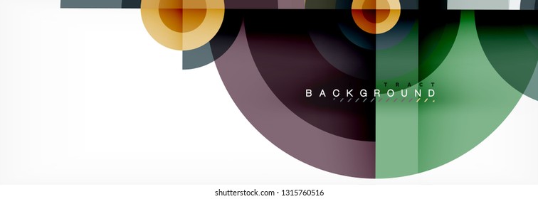 Minimal geometric circles and triangles abstract background, techno modern design, poster template, vector design