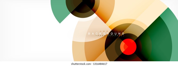 Minimal geometric circles and triangles abstract background, techno modern design, poster template, vector design