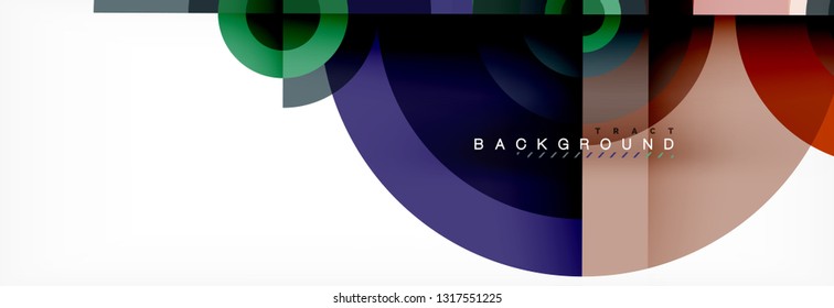 Minimal geometric circles and triangles abstract background, techno modern design, poster template, vector design