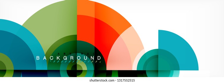 Minimal geometric circles and triangles abstract background, techno modern design, poster template, vector design