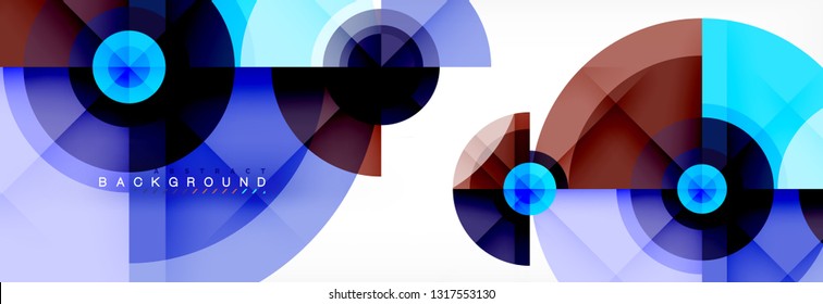 Mínimo círculos geométricos e triângulos fundo abstrato, techno design moderno, modelo de cartaz, projeto vetorial
