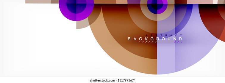Minimal geometric circles and triangles abstract background, techno modern design, poster template, vector design