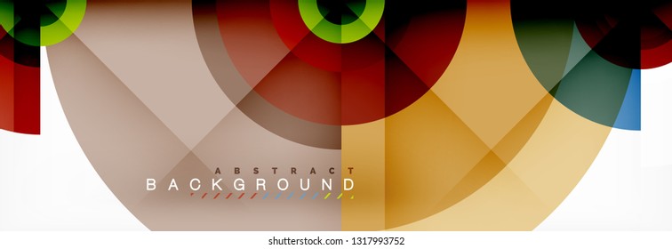 Minimal geometric circles and triangles abstract background, techno modern design, poster template, vector design